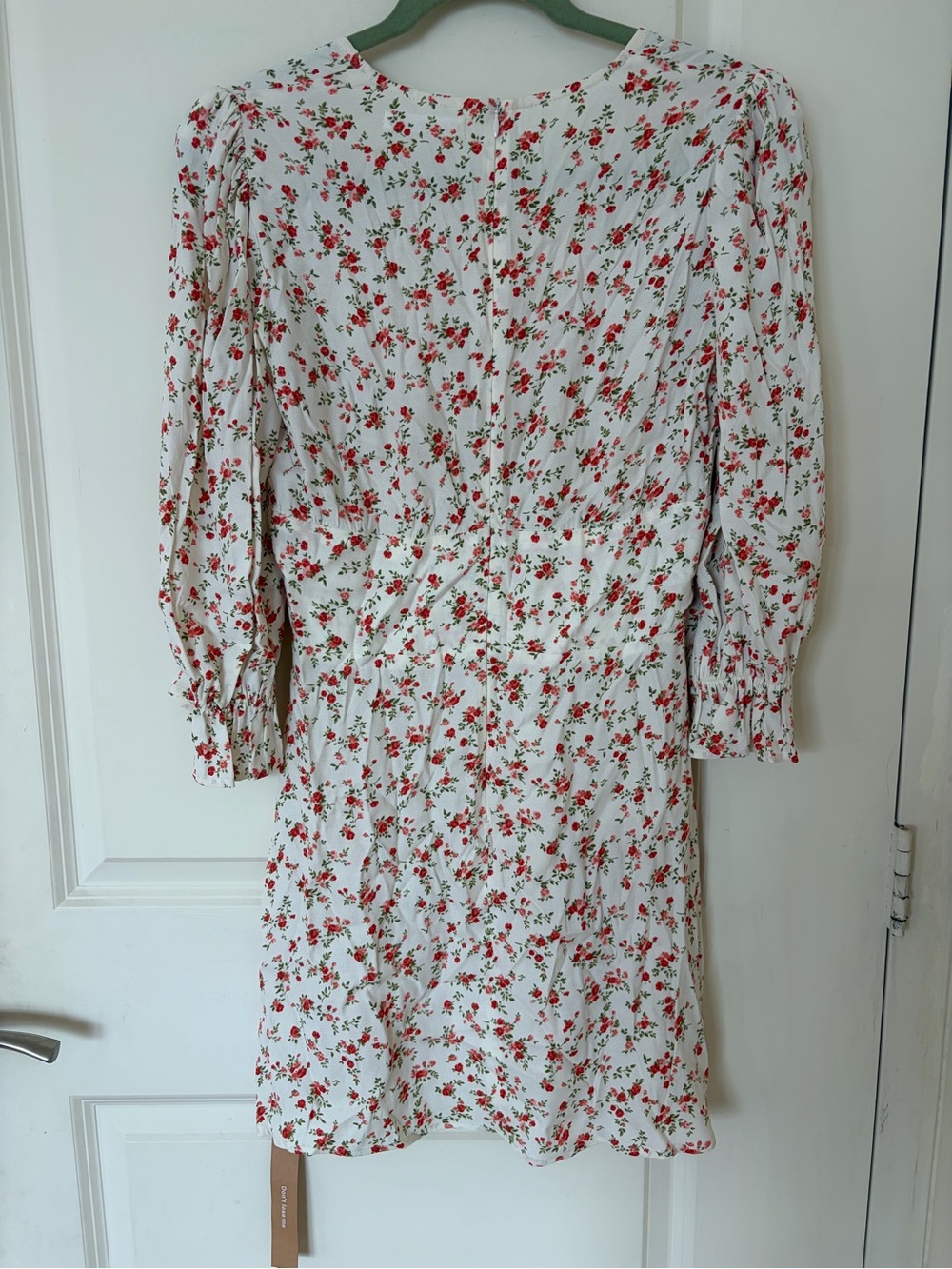 Reformation Marina White Mini Dress with Pink and Red Floral Print - Picture 4 of 7
